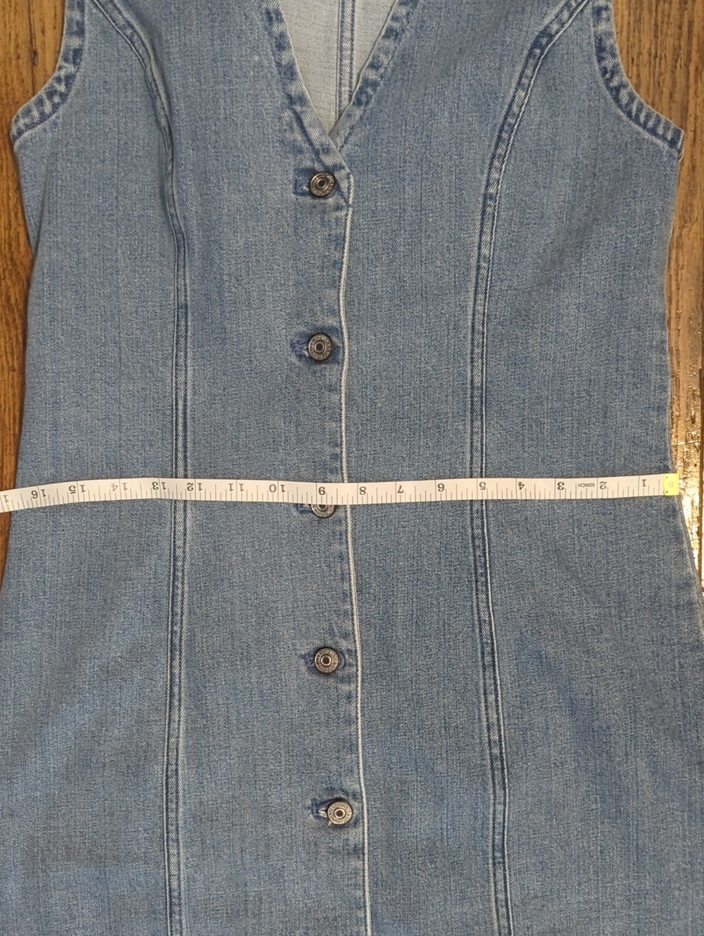 Classic Denim Button-Front Dress - Light Blue - Picture 5 of 6